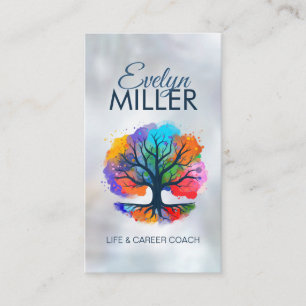 Tree of life - Yggdrasil - Watercolor ink Business Card