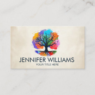 Tree of life - Yggdrasil - Watercolor ink Business Card