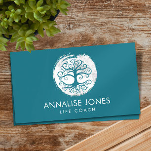 Tree of life - Yggdrasil - white watercolor Business Card