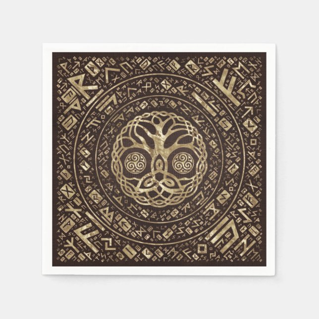 Tree of life -Yggdrasil with Trinity Knot Napkin (Front)