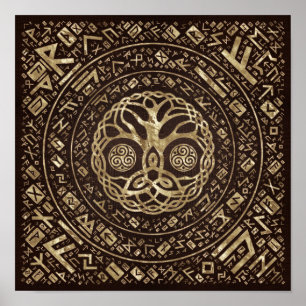 Tree of life -Yggdrasil with Trinity Knot Poster