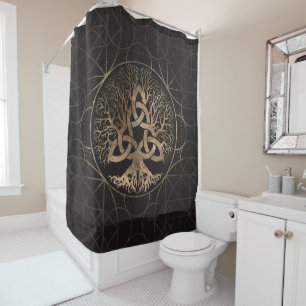 Tree of life -Yggdrasil with Triquetra Shower Curtain