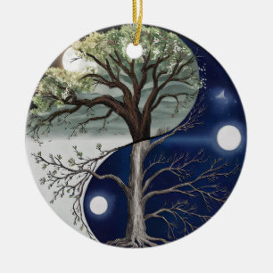 Tree of Life Yin Yang Ceramic Tree Decoration