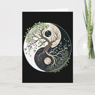 Tree Of Life Yin Yang Yoga Nature Lance Art Card