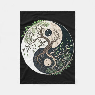 Tree Of Life Yin Yang Yoga Nature Lance Art Fleece Blanket