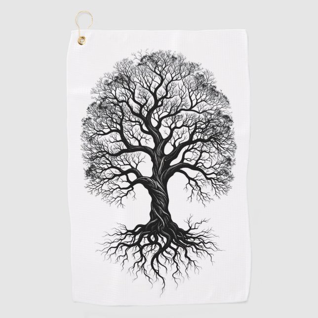 Tree of Life Zen Golf Towel (Front)