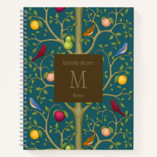 Tree of Living Treasures Monogrammed 8.5x11 Notebook