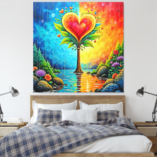 Tree of Love and Life Design Canvas Print