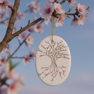 Tree of Love Cute Meaningful Personalised Photo Ceramic Tree Decoration