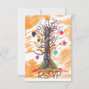 Tree of Love Orange RSVP Card