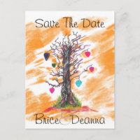 Tree of Love Orange Save The Date