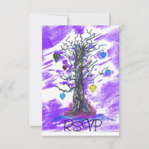 Tree of Love Purple RSVP Card