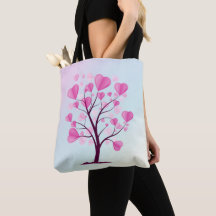 Tree of Love Tree of Hearts Pink Pastel Watercolor
