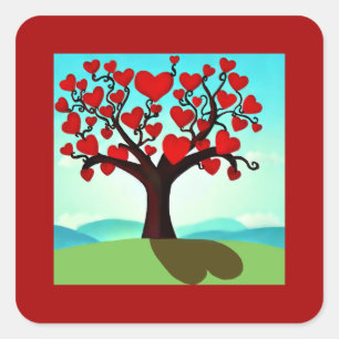 Tree of love - tree of love square sticker