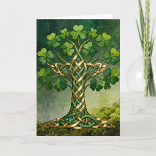Tree of Shamrocks and Knots St. Patrick's Day Holiday Card