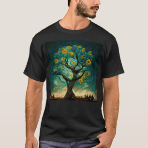 Tree of Starry Night Life in the Style of van Gogh T-Shirt