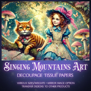 Tree of Tales Alice and Cheshire Cat Decoupage Tissue Paper