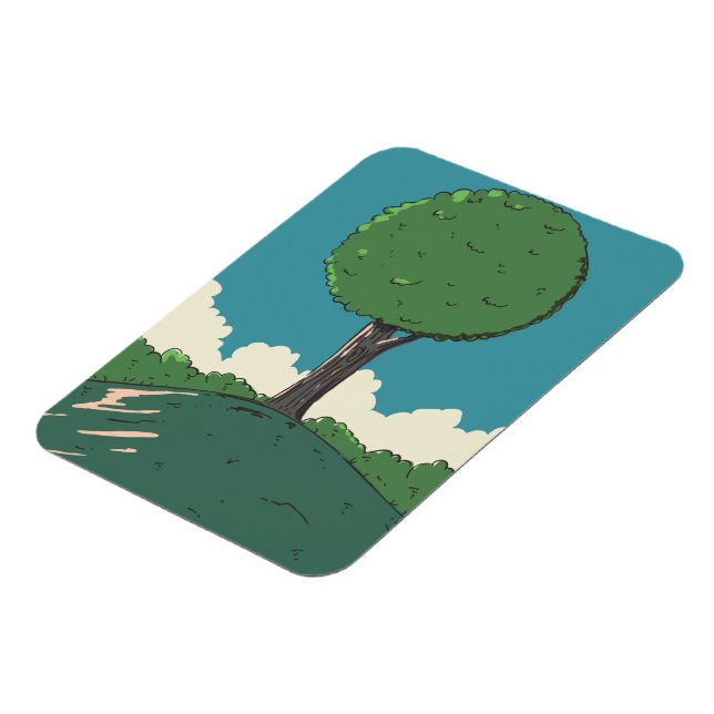 Tree on a hill magnet (Left Side)