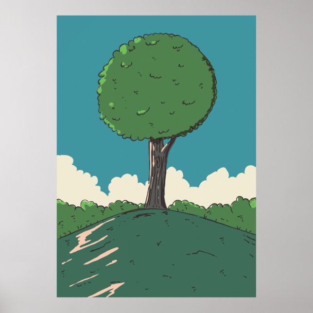 Tree on a hill poster (Front)