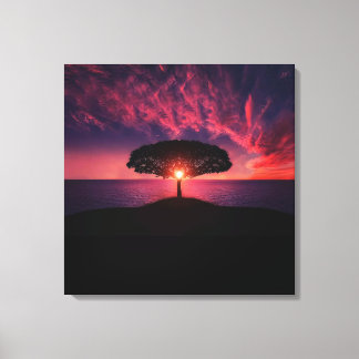 tree on the Sun paint, photo, Canvas