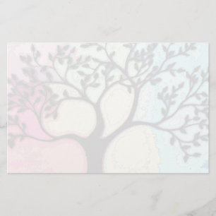 Tree on Vellum over watercolor - Digitised Stationery