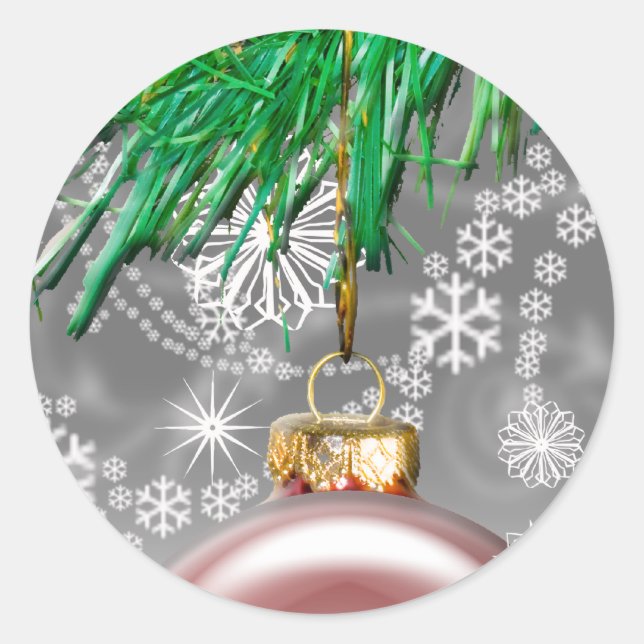 Tree Ornament Hanging Branch Custom Holiday Seals (Front)