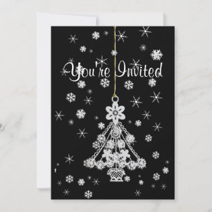 Tree Ornament & Snowflakes Invitation