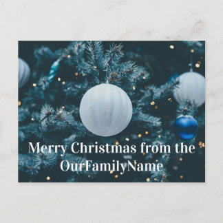 Tree Ornament White Christmas Customise Postcard