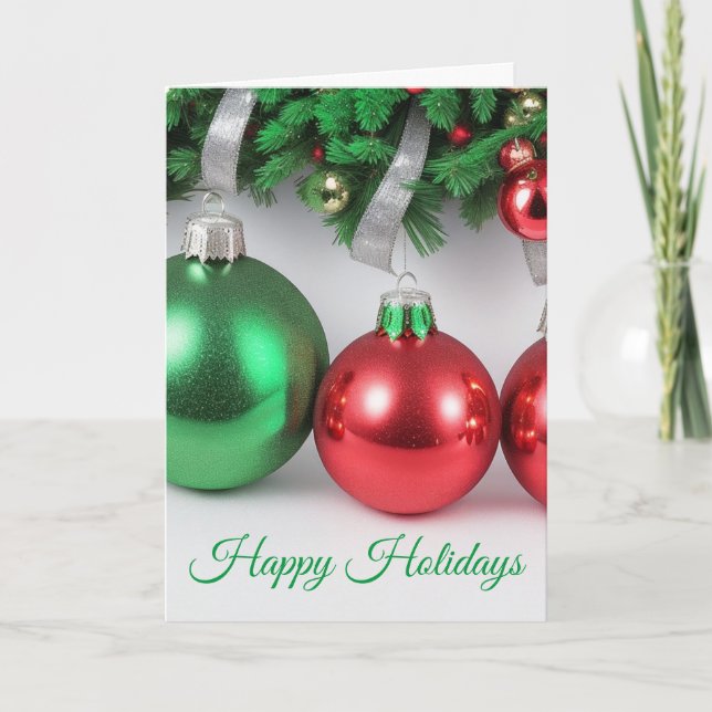 Tree Ornaments Christmas Card (Front)