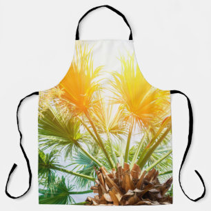Tree palm bright sun summer background. tropical p apron