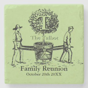 Tree Personalised Family Reunion Marble Coaster