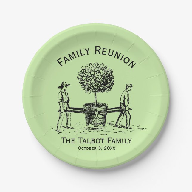 Tree Personalised Family Reunion Paper Plates (Front)
