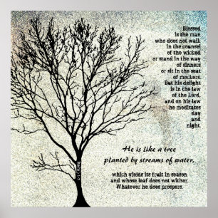 Tree Planted by Streams Scripture Poster
