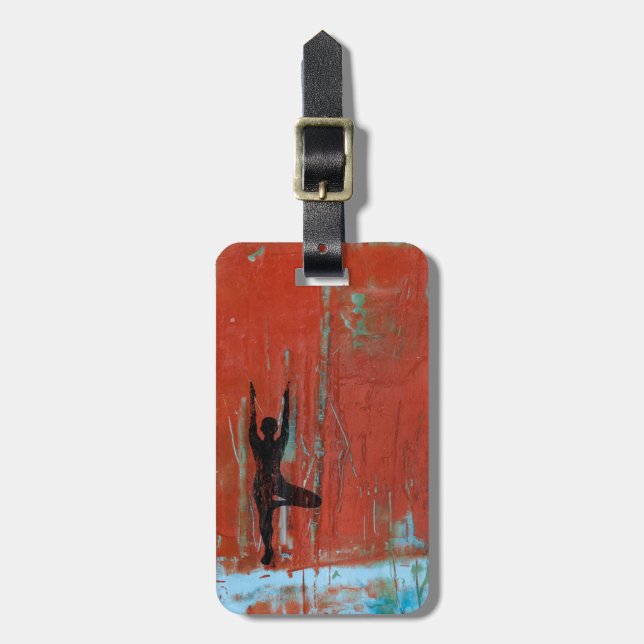 Tree Pose Yoga Girl Luggage Tag (Front Vertical)