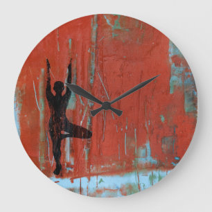 Tree Pose Yoga Girl Round Clock