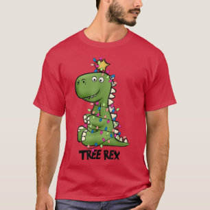 Tree Re Dinosaur Christmas Costume Xmas Tree Light T-Shirt