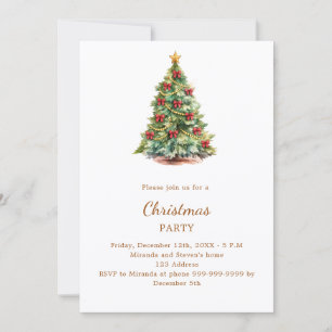 Tree red bows Christmas Party Invitation