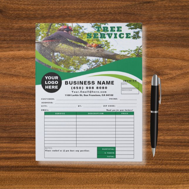 Tree Removal Service Invoice Estimate Template Notepad (Creator Uploaded)