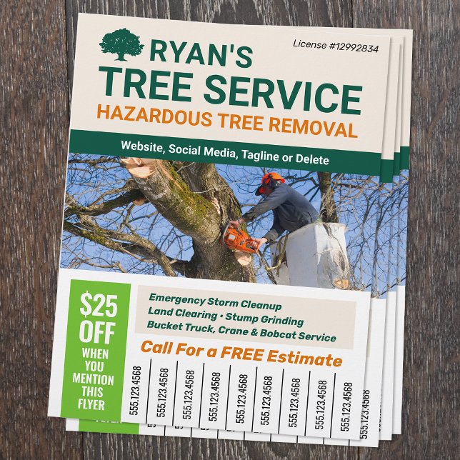 Tree Removal Service Phone Number Flyer (Creator Uploaded)