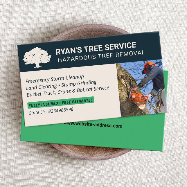 Tree Removal Service Photo Business Card (Creator Uploaded)