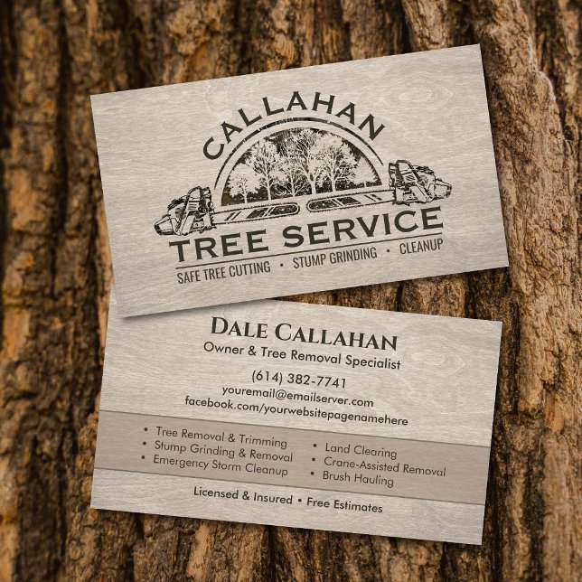Tree Removal & Stump Grinding Services  Business Card (Creator Uploaded)
