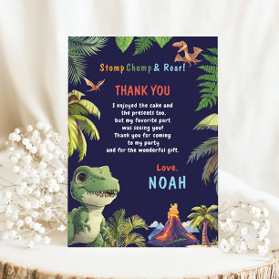 Tree Rex Birthday Dinosaur Thank You Card