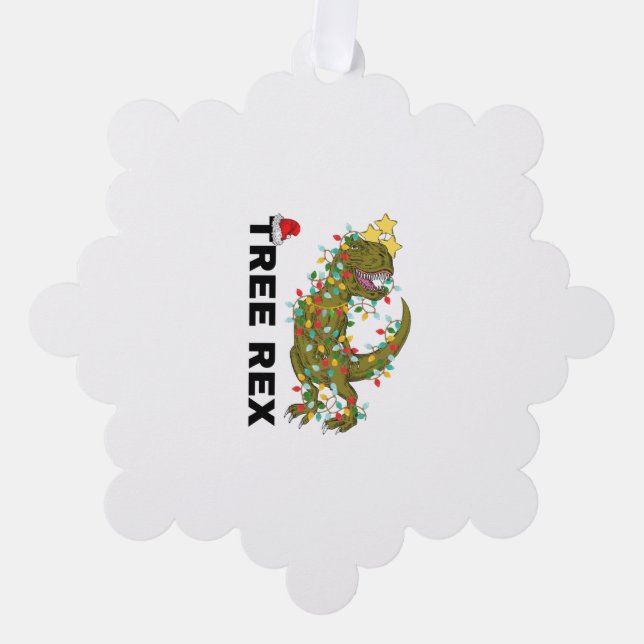 Tree Rex Christmas Dinosaur T Rex  2 Decoration Card (Front)