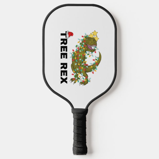 Tree Rex Christmas Dinosaur T Rex  2 Pickleball Paddle (Front)