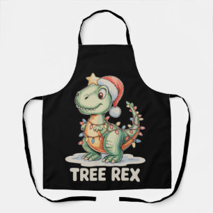 Tree Rex Christmas Dinosaur Xmas Lights T Rex Apron