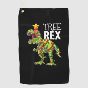 Tree Rex Christmas Lights Dinosaur   Golf Towel