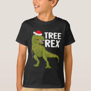 Tree Rex Christmas Lights Dinosaur Kids Boys Toddl T-Shirt