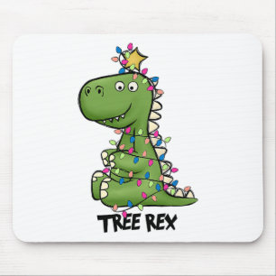 Tree Rex Dinosaur Christmas Costume Xmas Tree Ligh Mouse Pad