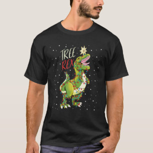 Tree Rex Dinosaur Christmas Gift Boys T Rex Pajama T-Shirt