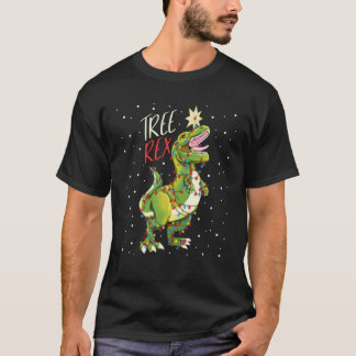Tree Rex Dinosaur Christmas Gift Boys T Rex Pajama T-Shirt